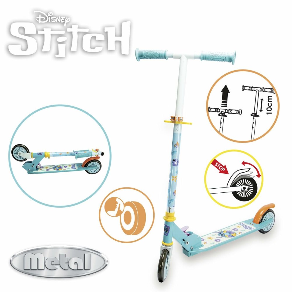 Trottinette Smoby Stitch 2R Bleu Métal Plastique
