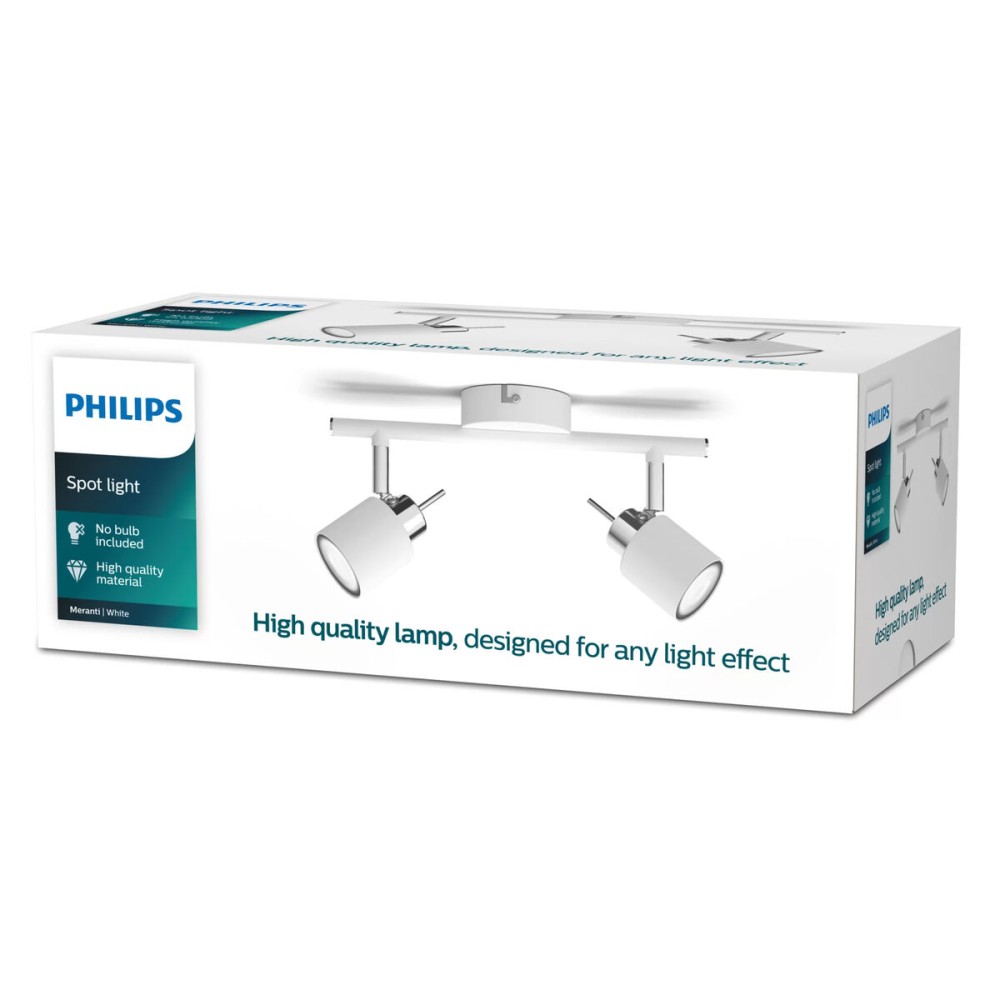 Lumière Philips meranti Blanc GU10 (2 Unités)