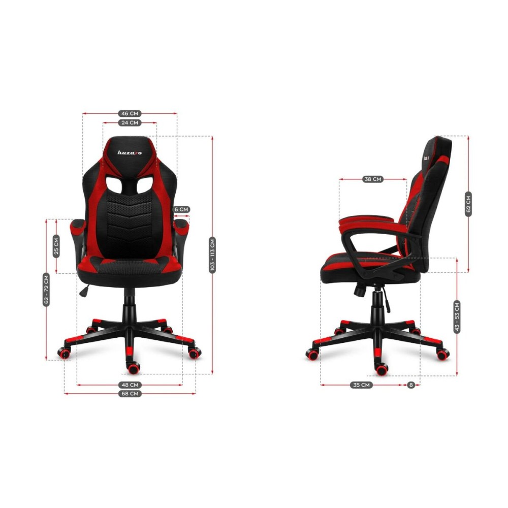 Gaming-Stuhl Huzaro FORCE 2.5 Schwarz Rot Rot/Schwarz