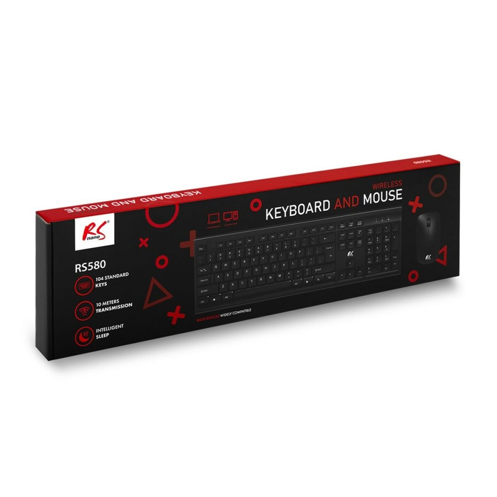 Tastatur mit Maus Nano RS RS580 Schwarz