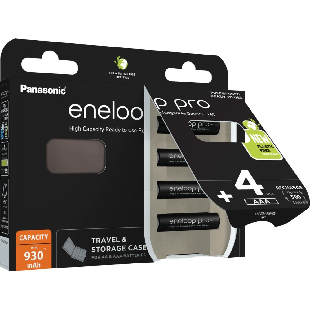Piles Rechargeables Panasonic BK-4HCDE/4CP+CASE