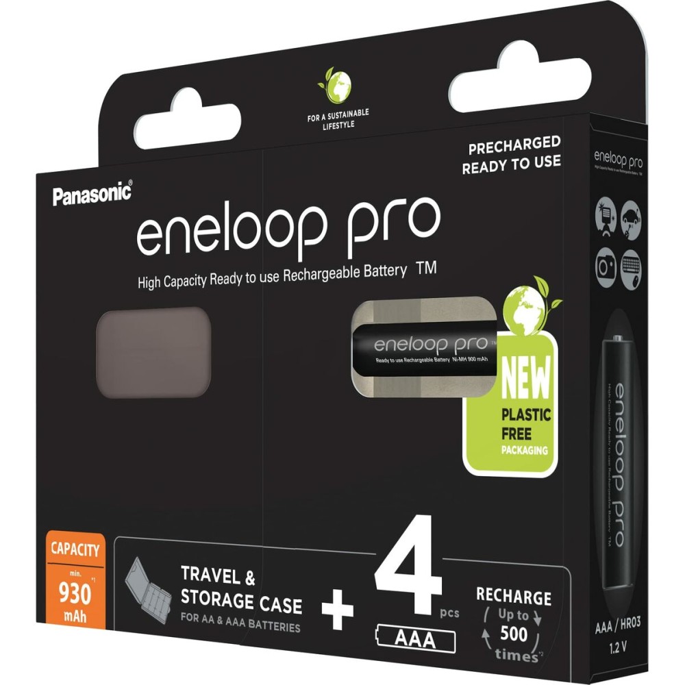 Piles Rechargeables Panasonic BK-4HCDE/4CP+CASE