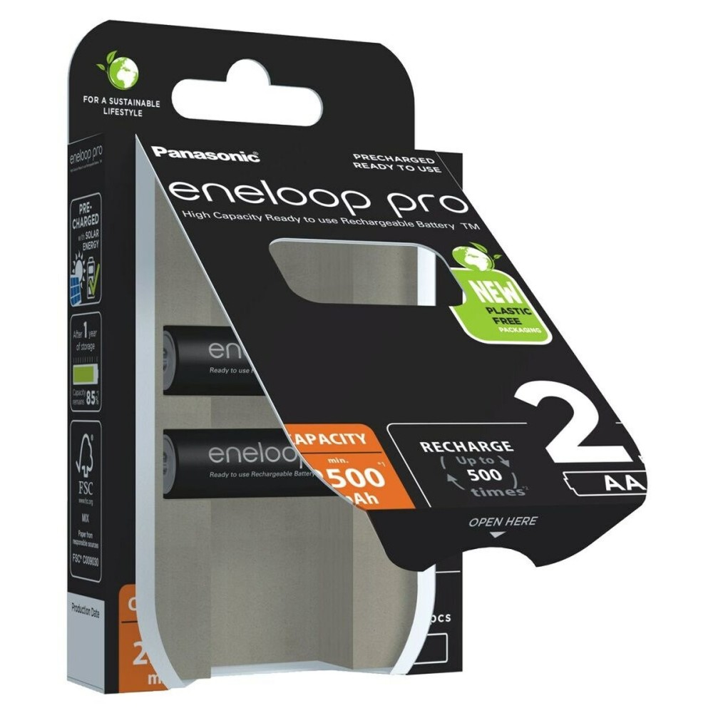 Piles Rechargeables Panasonic BK-3HCDE/2CP 2500 mAh 1,2 V