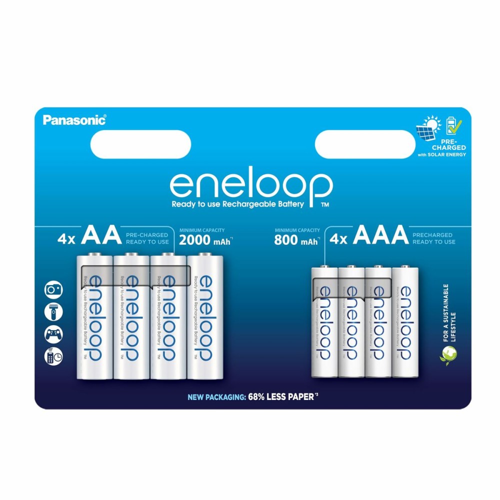 Piles Rechargeables Panasonic BK-3MCDE+4MCDE/8CP