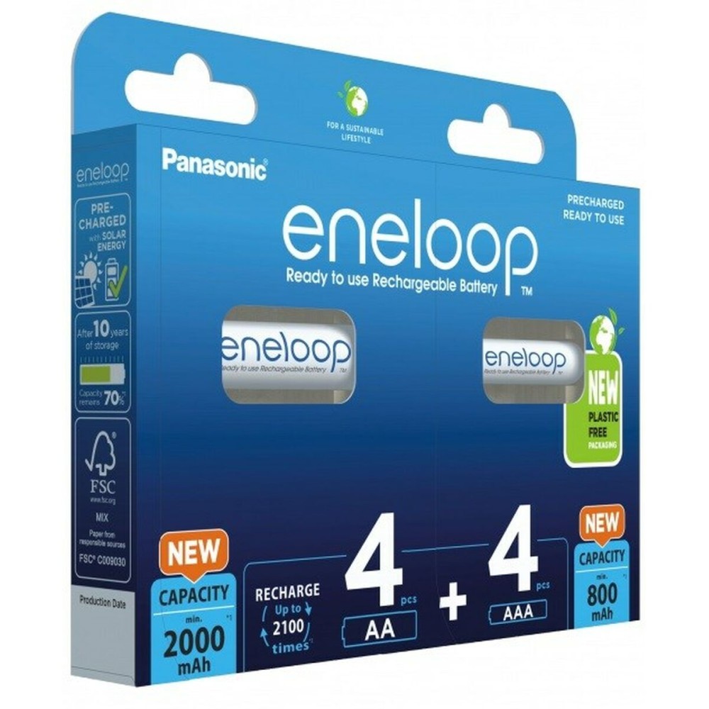 Piles Rechargeables Panasonic BK-3MCDE+4MCDE/8CP
