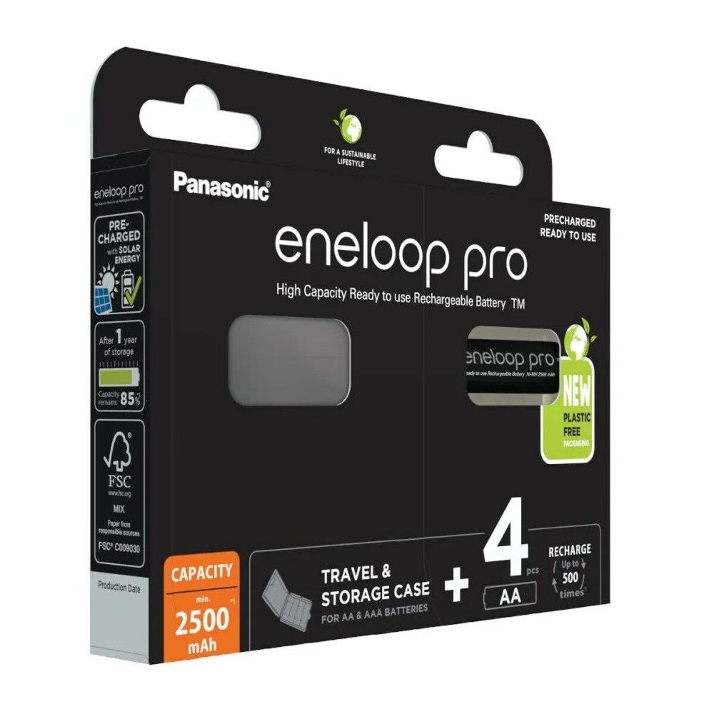 Piles Rechargeables Panasonic BK-3HCDE/4CP+CASE