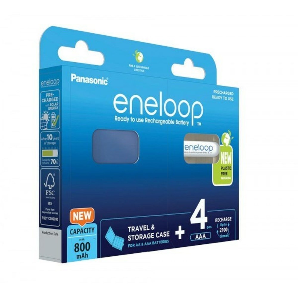 Rechargeable Batteries Panasonic BK-4MCDE/4CP+CASE