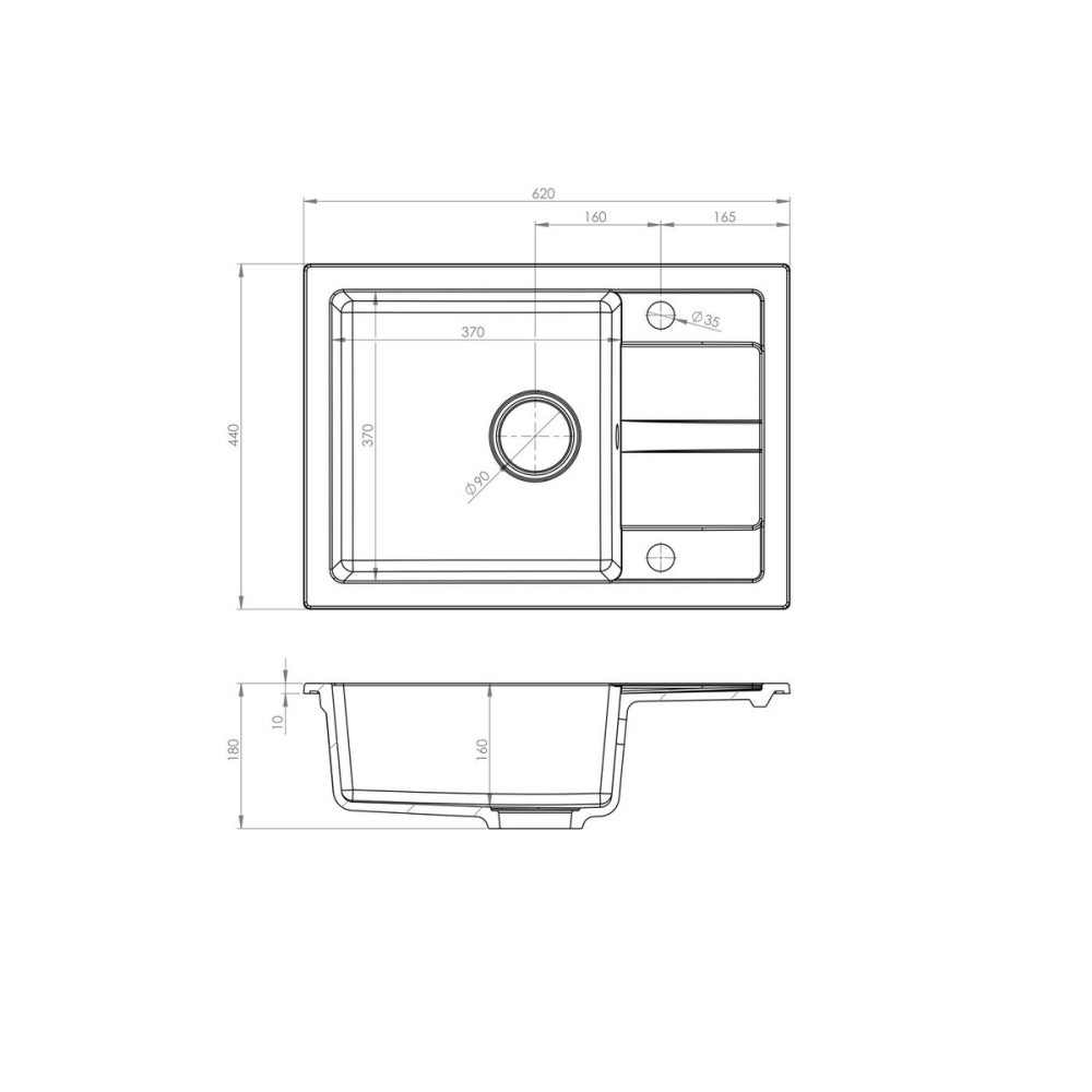 Sink with One Basin Maidsinks 070 242 101FB