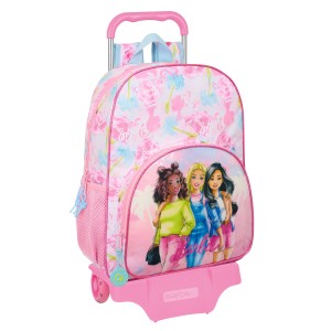 Schulrucksack mit Rädern Barbie Painterly Rosa Himmelsblau 33 x 42 x 14 cm