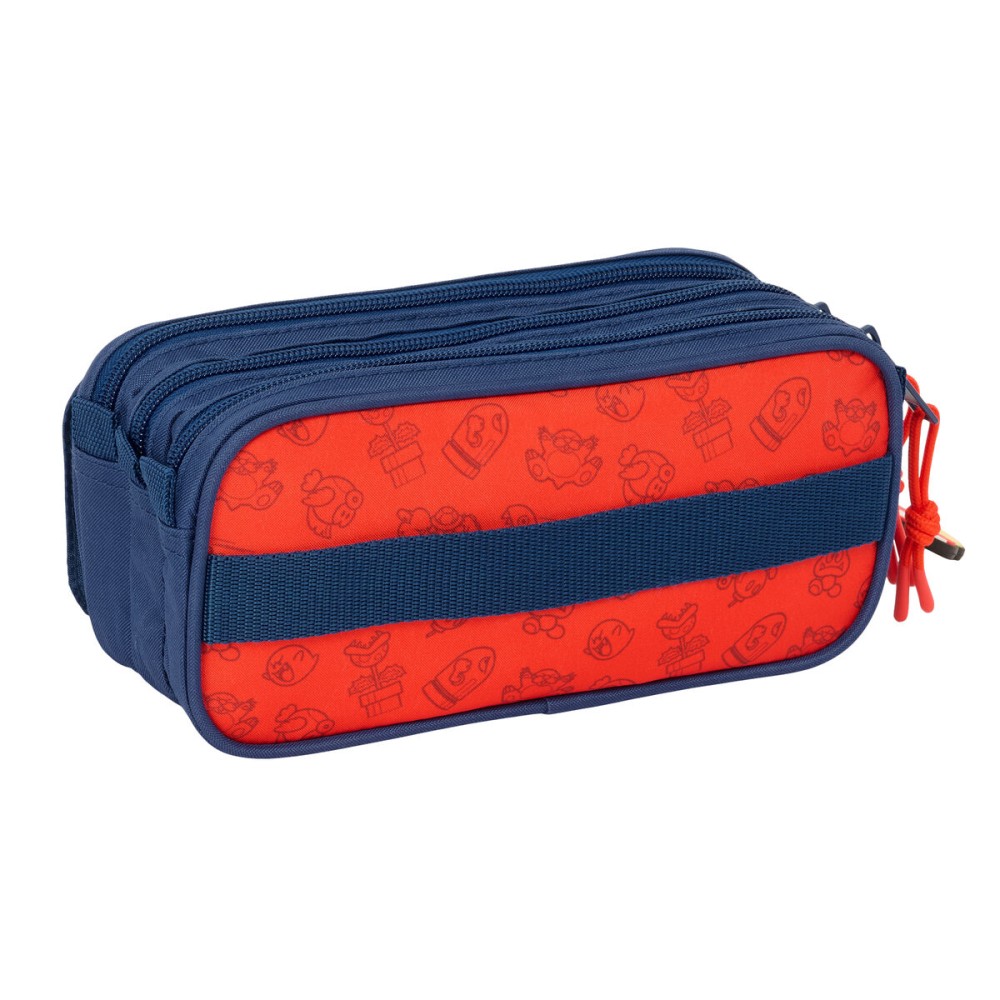 Dreifaches Mehrzweck-Etui Super Mario Trick Rot Dunkelblau 21,5 x 10 x 8 cm