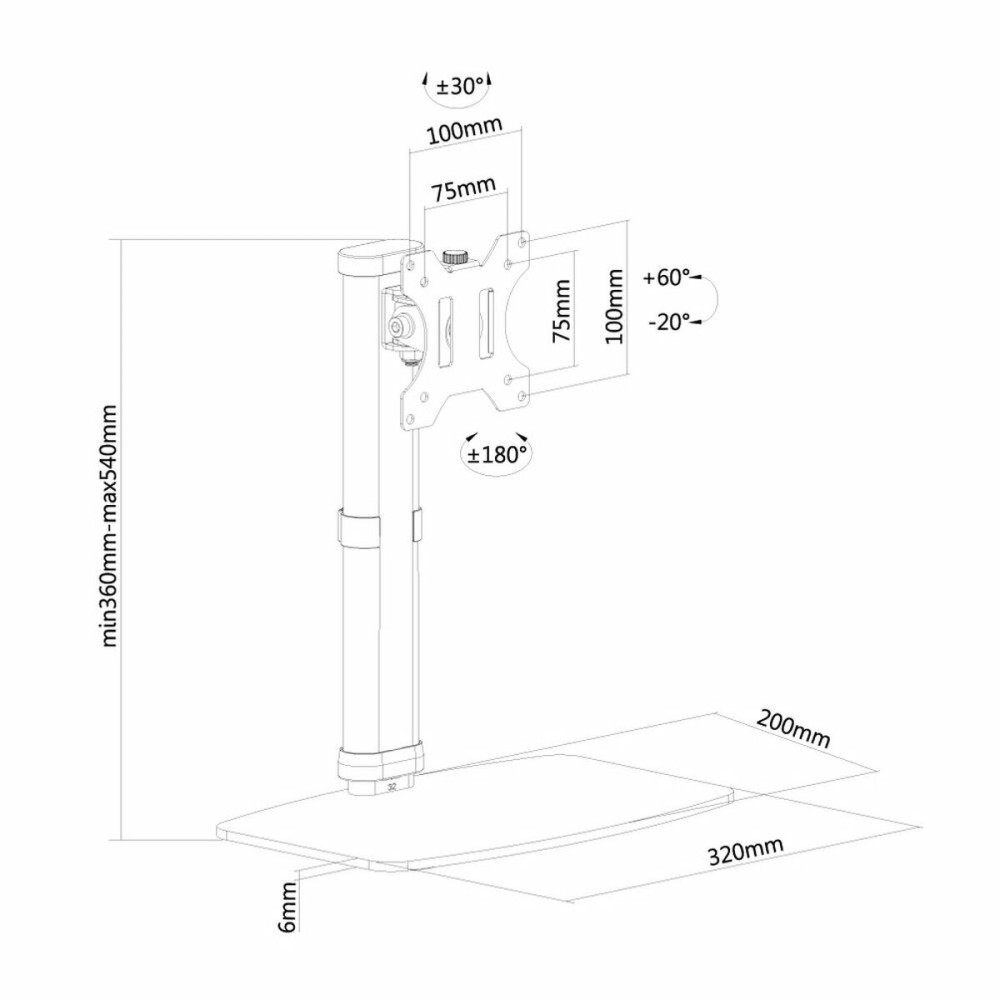 Support de table d'écran Neomounts FPMA-D890WHITE 