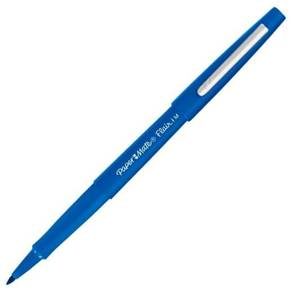 Felt-tip pens Paper Mate Flair! M Blue (12 Units)