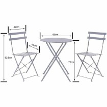 Tisch-Set mit 2 Stühlen Grau