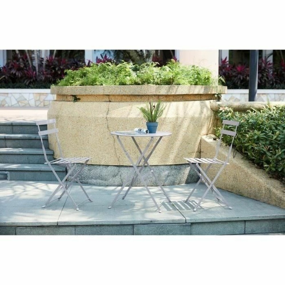 Tisch-Set mit 2 Stühlen Grau