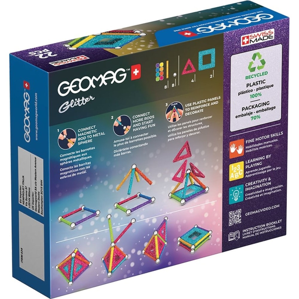 Playset Geomag Glitter (22 Stücke)