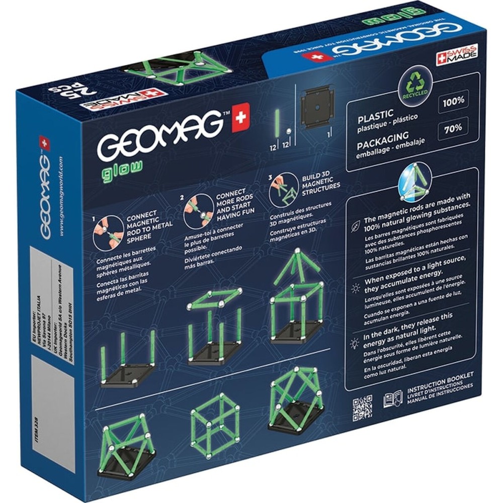 Playset Geomag Glow Recycled 25 Stücke