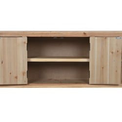 TV furniture Home ESPRIT Black Natural Fir MDF Wood 130 x 24 x 51 cm