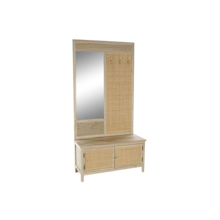 Hall Home ESPRIT Natural Rattan Paolownia wood Mirror 92 x 40 x 181 cm