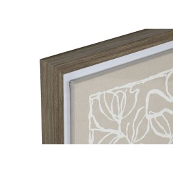 Toile Home ESPRIT Blanc Beige Feuille d'une plante Urbaine 50 x 4 x 60 cm (2 Unités)