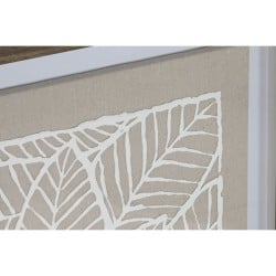 Toile Home ESPRIT Blanc Beige Feuille d'une plante Urbaine 50 x 4 x 60 cm (2 Unités)