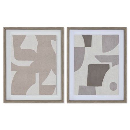 Toile Home ESPRIT Beige Gris Abstrait Moderne 40 x 3 x 50 cm (2 Unités)