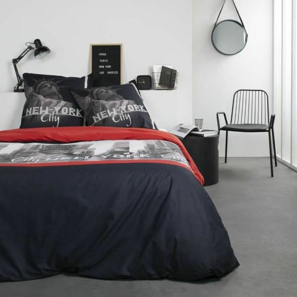 Parure de couette TODAY Clem Noir Rouge Lit double 220 x 240 cm