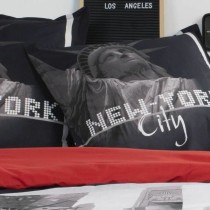 Duvet cover set TODAY Clem Black Red Double bed 220 x 240 cm