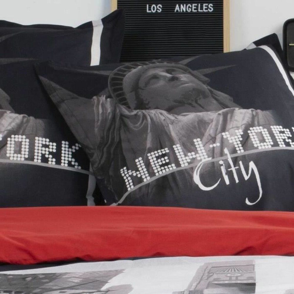 Duvet cover set TODAY Clem Black Red Double bed 220 x 240 cm
