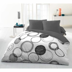 Bettbezug-Set HOME LINGE PASSION Audace Grau Hellgrau 240 x 260 cm