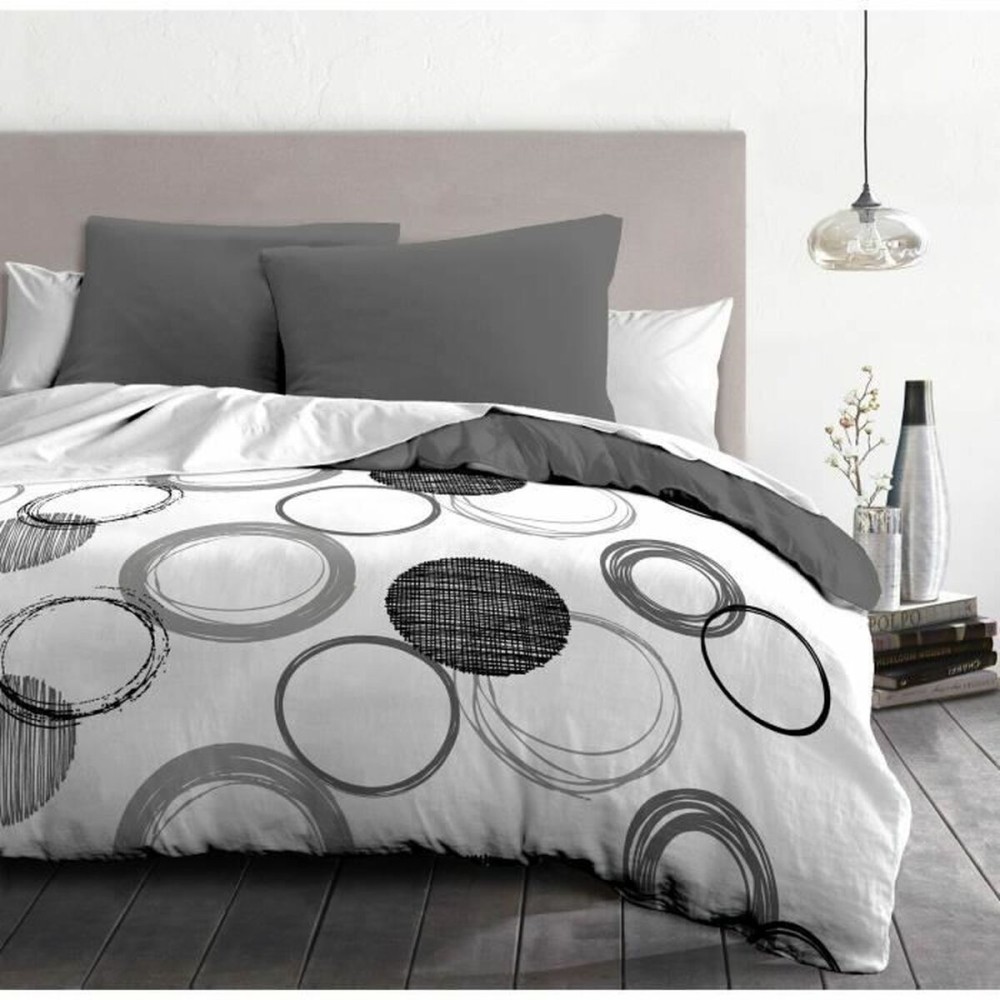 Parure de couette HOME LINGE PASSION Audace Gris Gris clair 240 x 260 cm
