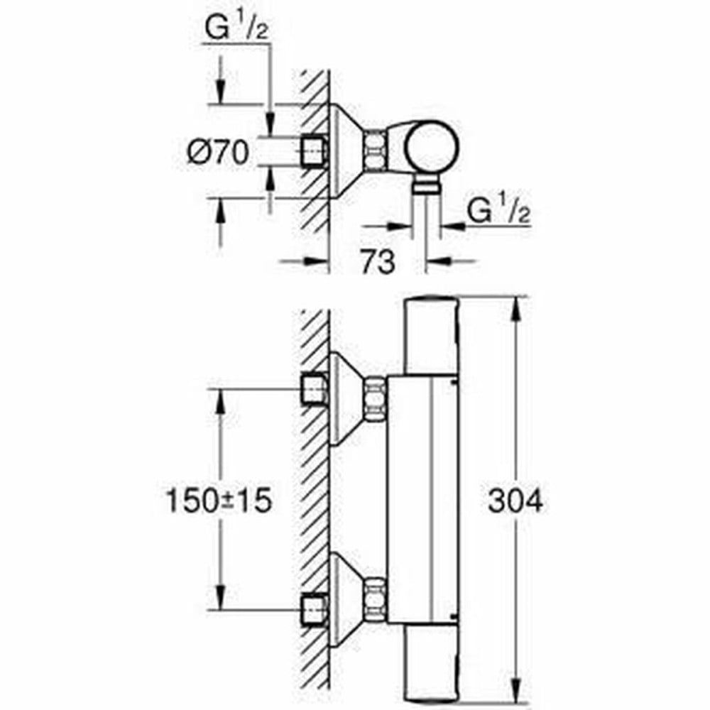 Robinet double poignée Grohe Precision Start De douche Noir mat Métal