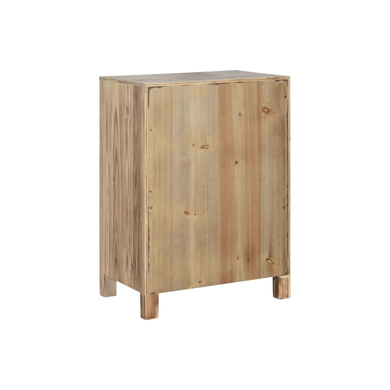 Table de Nuit Home ESPRIT Noir Naturel Bois d'épicéa Bois MDF 45 x 34 x 66 cm