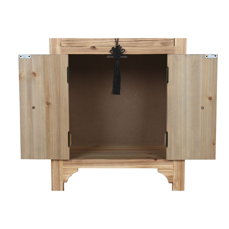 Nachttisch Home ESPRIT Schwarz natürlich Tannenholz Holz MDF 45 x 34 x 66 cm