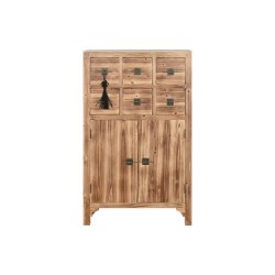 Caisson à Tiroirs Home ESPRIT Noir Naturel Sapin Bois MDF Oriental 63 x 27 x 101 cm