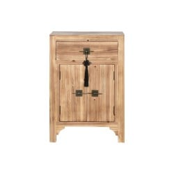 Nachttisch Home ESPRIT Schwarz natürlich Tannenholz Holz MDF 45 x 34 x 66 cm