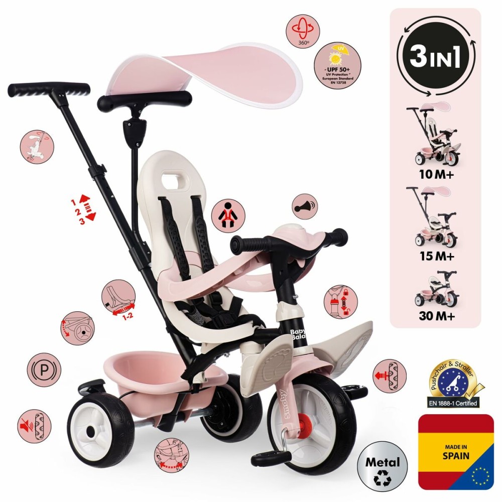 Tricycle Smoby Paseo para bebés Rose