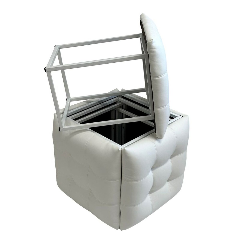Stuhl-Set GO GIFT Transformer Weiß Haut Stahl 50 x 50 x 50 cm Puff 5 in 1 5 Stück