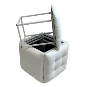 Stuhl-Set GO GIFT Transformer Weiß Haut Stahl 50 x 50 x 50 cm Puff 5 in 1 5 Stück