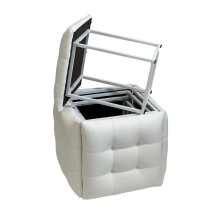 Set of stools GO GIFT Transformer White Leather Steel 50 x 50 x 50 cm Pouffe 5-in-1 5 Units