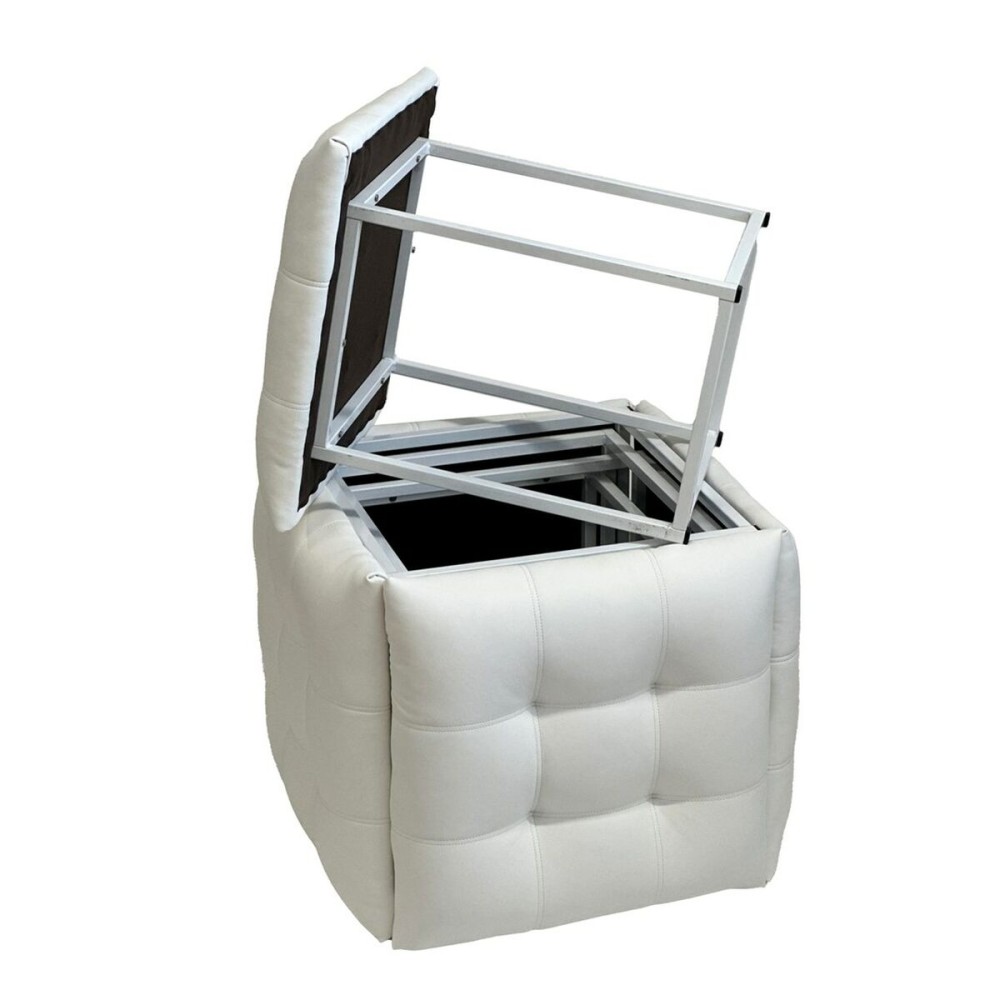 Set of stools GO GIFT Transformer White Leather Steel 50 x 50 x 50 cm Pouffe 5-in-1 5 Units