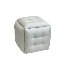 Set of stools GO GIFT Transformer White Leather Steel 50 x 50 x 50 cm Pouffe 5-in-1 5 Units