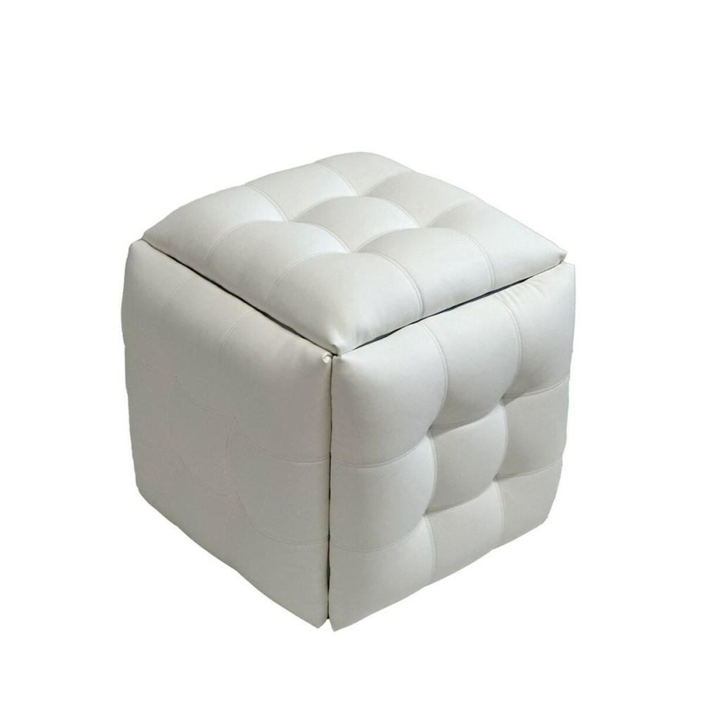Set of stools GO GIFT Transformer White Leather Steel 50 x 50 x 50 cm Pouffe 5-in-1 5 Units