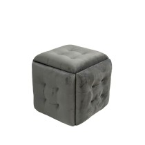 Stuhl-Set GO GIFT Transformer Grau Samt Stahl 50 x 50 x 50 cm Puff 5 in 1 5 Stück