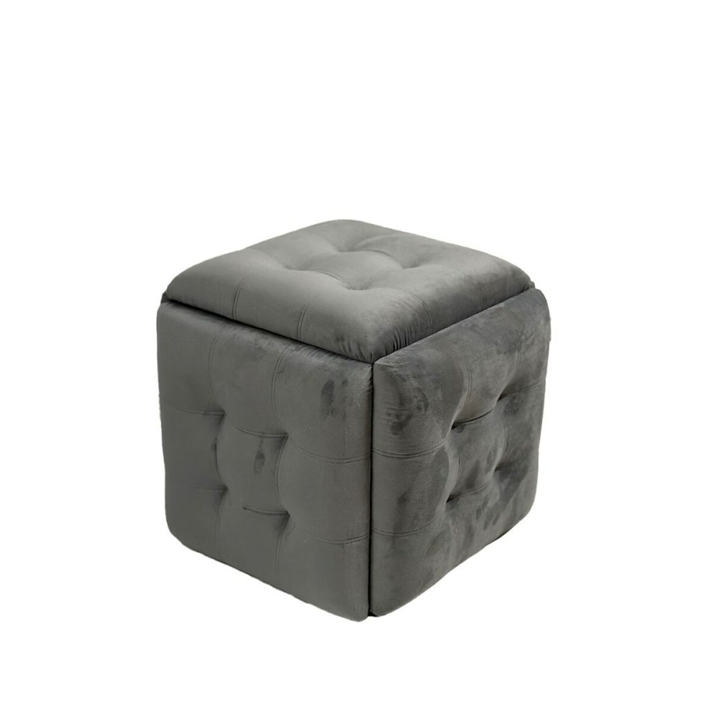 Set of stools GO GIFT Transformer Grey Velvet Steel 50 x 50 x 50 cm Pouffe 5-in-1 5 Units