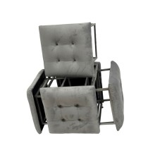 Set of stools GO GIFT Transformer Grey Velvet Steel 50 x 50 x 50 cm Pouffe 5-in-1 5 Units