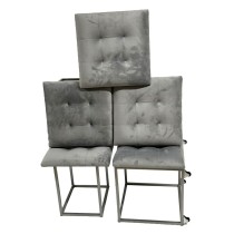 Set of stools GO GIFT Transformer Grey Velvet Steel 50 x 50 x 50 cm Pouffe 5-in-1 5 Units