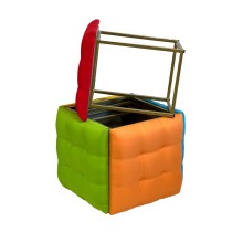 Jeu de tabourets GO GIFT Transformer Multicouleur Cuir Acier 50 x 50 x 50 cm Pouf 5 en 1 5 Unités