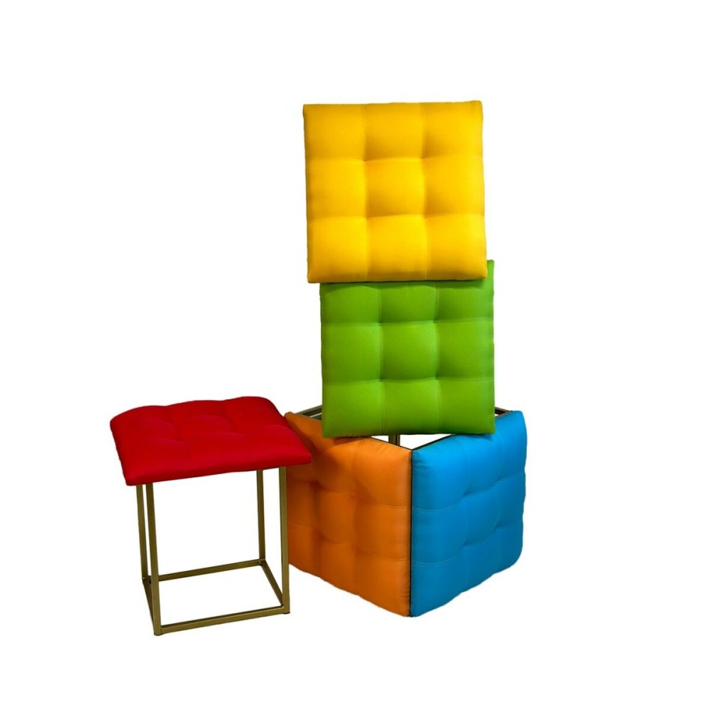 Set of stools GO GIFT Transformer Multicolour Leather Steel 50 x 50 x 50 cm Pouffe 5-in-1 5 Units