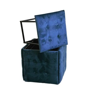 Stuhl-Set GO GIFT Transformer Granatrot Samt Stahl 50 x 50 x 50 cm Puff 5 in 1 5 Stück