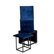 Set of stools GO GIFT Transformer Maroon Velvet Steel 50 x 50 x 50 cm Pouffe 5-in-1 5 Units